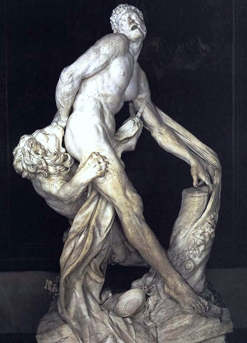 Пиер Пюже, Милон Кротонски, разкъсван от лъв, 1670–1682. Мрамор, височина 2,70 м. 24_luv.jpg