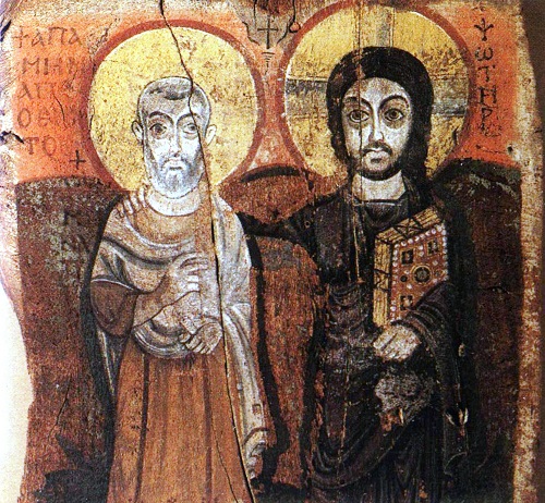 Христос и абат Мена, Египет, VII в. Темпера върху дърво, 57 х 57 см. 32_hristos.jpg